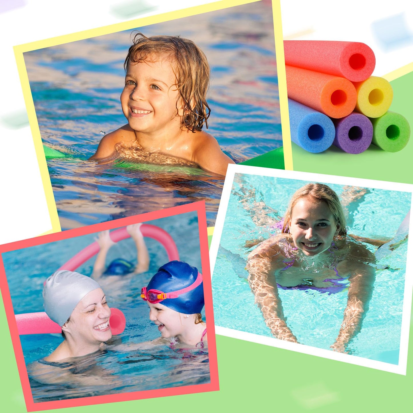 Hanaive 6 Pack Pool Noodles – 52-Inch Hollow Foam Floats for Pool, Craft & Play