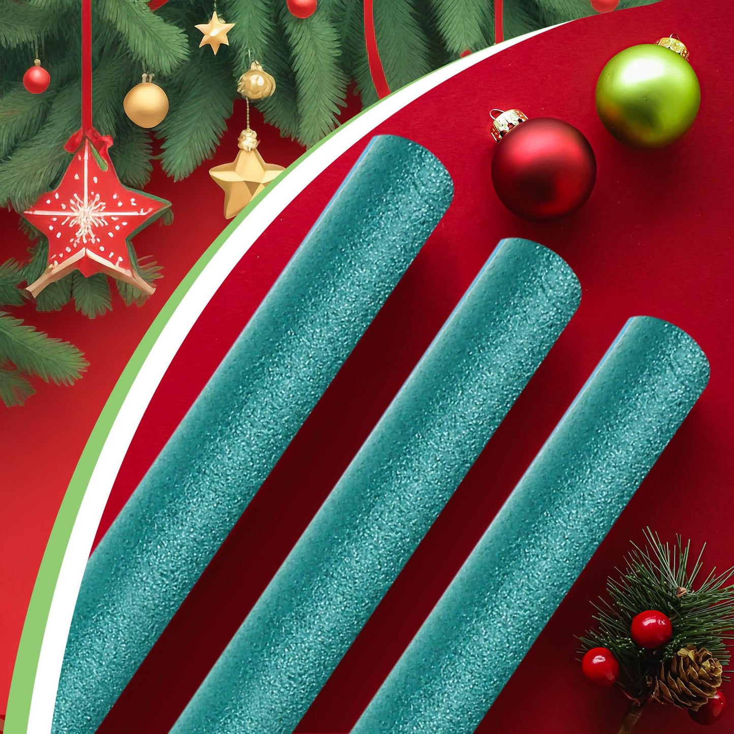 Hanaive 6 Pack Green Pool Noodles – 52-Inch Hollow Foam Floats for Pool & DIY