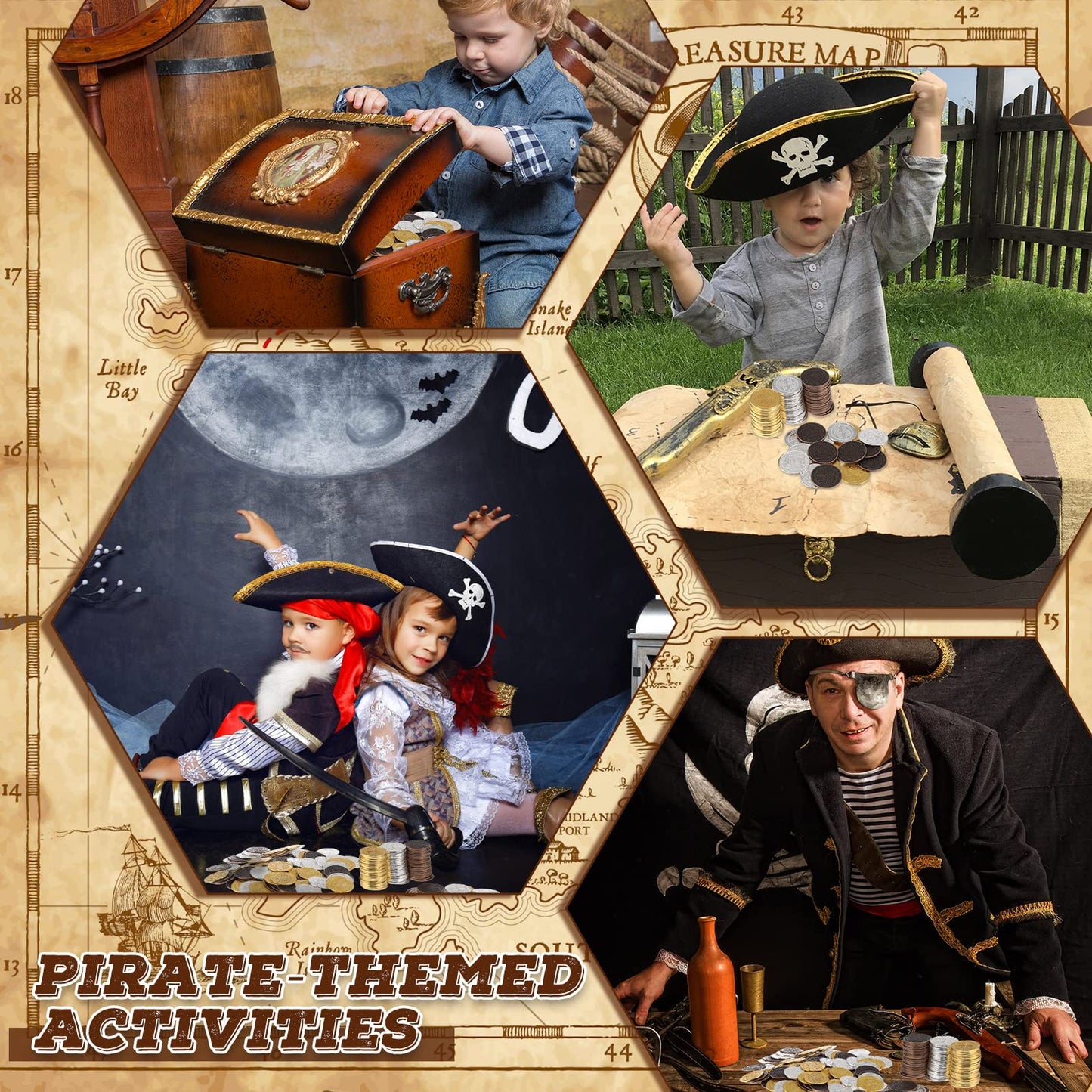 Hanaive 100 Pcs Metal Pirate Coins – Spanish Doubloons for Kids