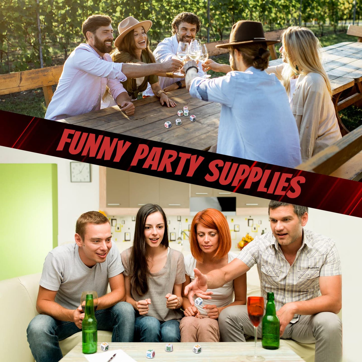 Hanaive 6 Pcs Drinking Dice – Bar Party Game for Adults