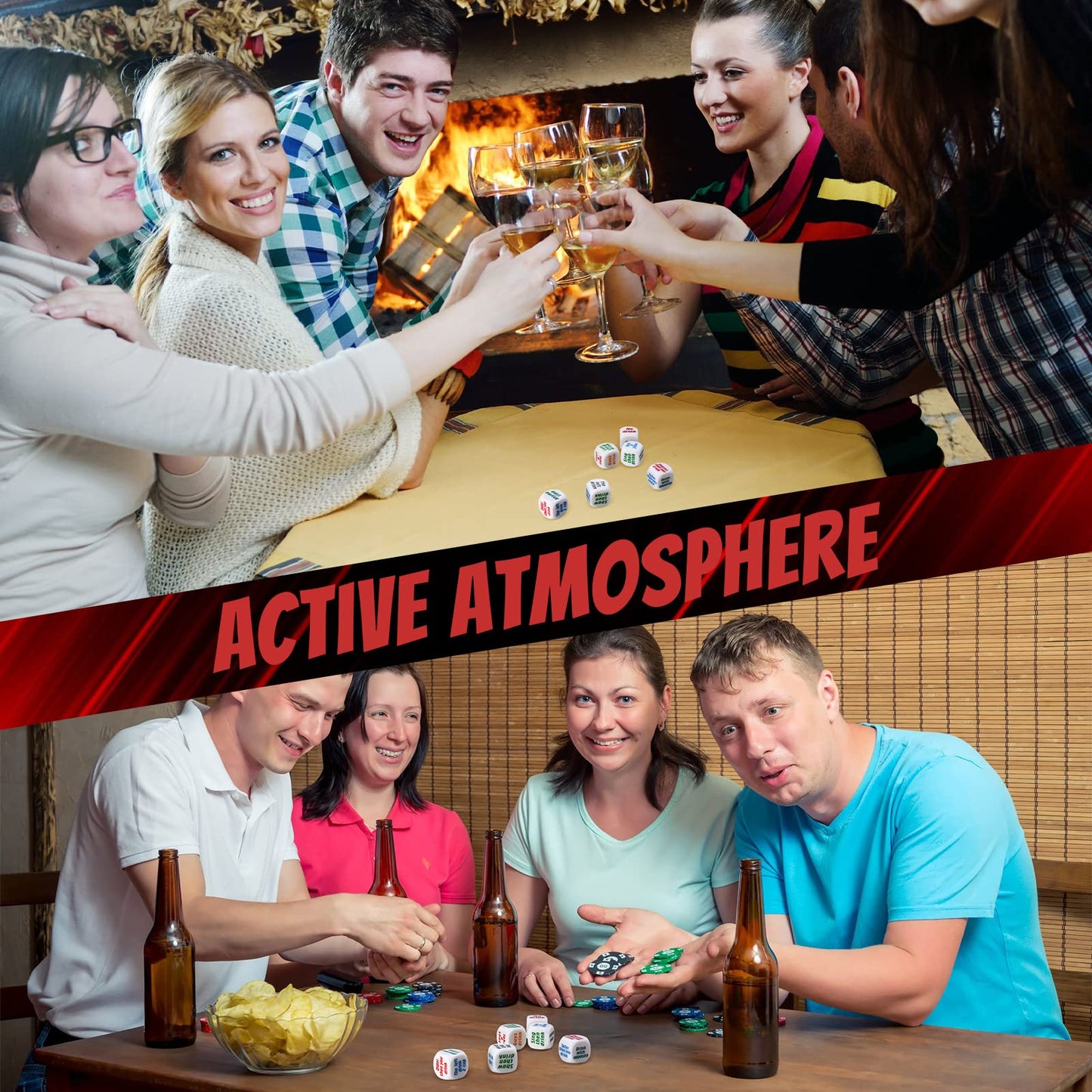 Hanaive 6 Pcs Drinking Dice – Bar Party Game for Adults