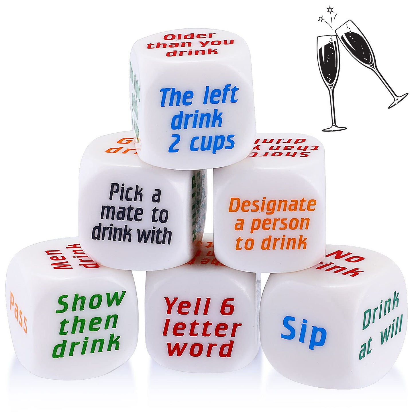 Hanaive 6 Pcs Drinking Dice – Bar Party Game for Adults