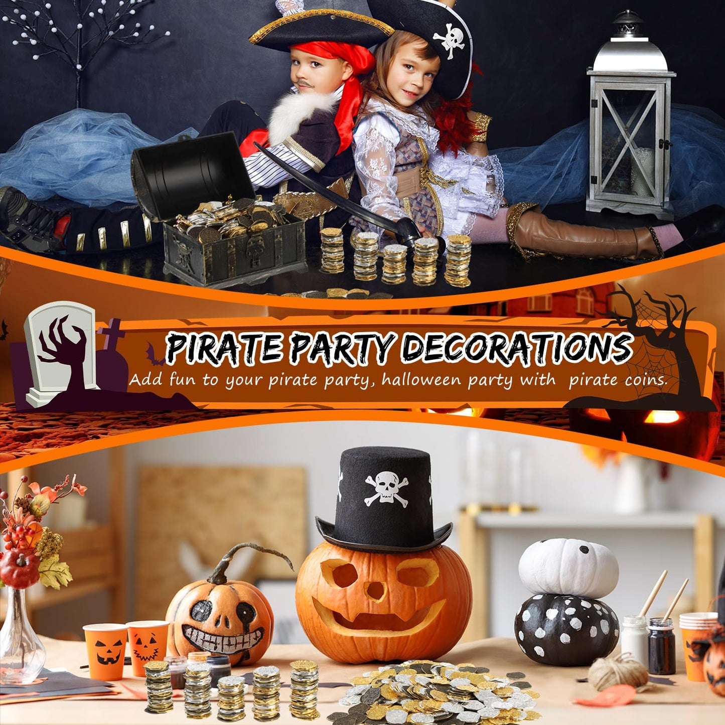 Hanaive 50 Pcs Metal Pirate Coins | Spanish Doubloon Replicas for Treasure Hunts, Parties & Cosplay