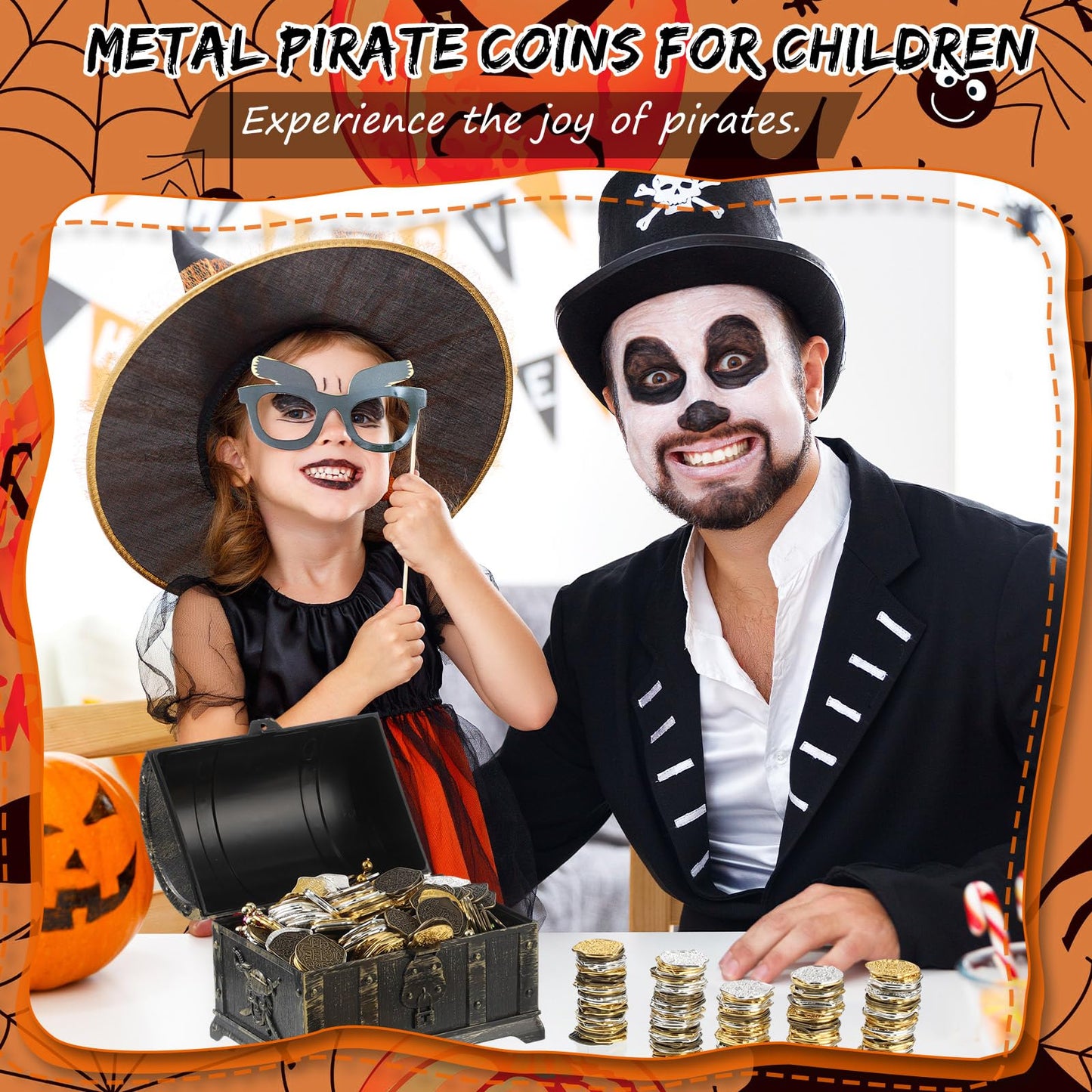 Hanaive 50 Pcs Metal Pirate Coins | Spanish Doubloon Replicas for Treasure Hunts, Parties & Cosplay