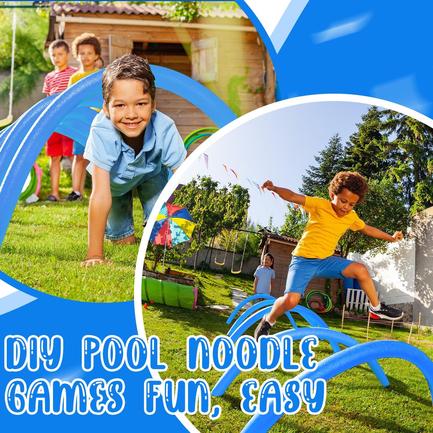 Hanaive 6 Pack Pool Noodles – 52in Blue Hollow Foam Floats for Pool & Crafts