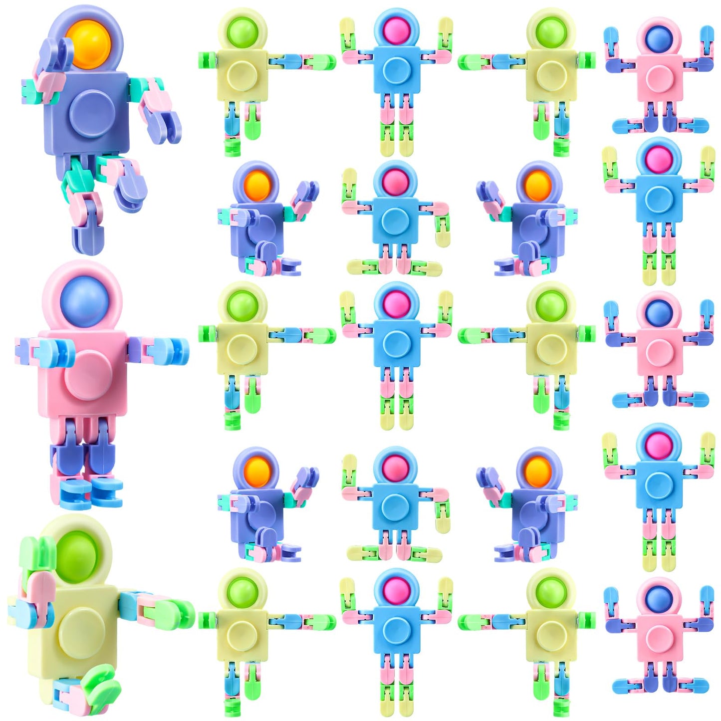 Hanaive 8 Pcs Robot Fidget Spinners – Transformable DIY Stress Relief Toys for Kids & Adults