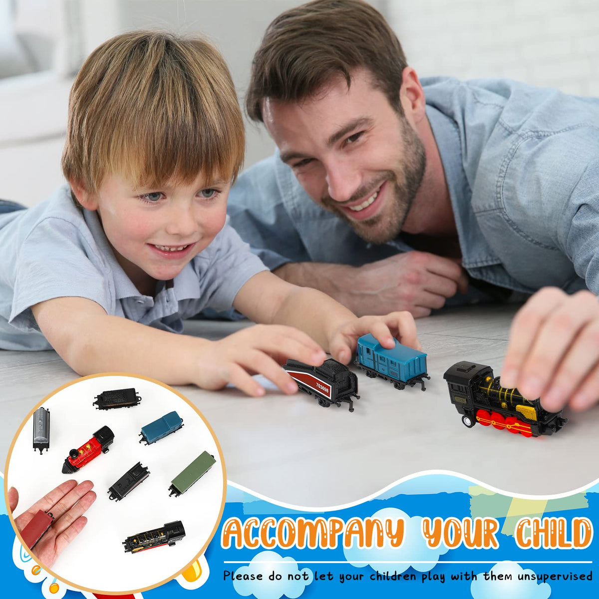 Hanaive 2 Sets Train Toys – Pull-Back Alloy Locomotives (Black & Red)