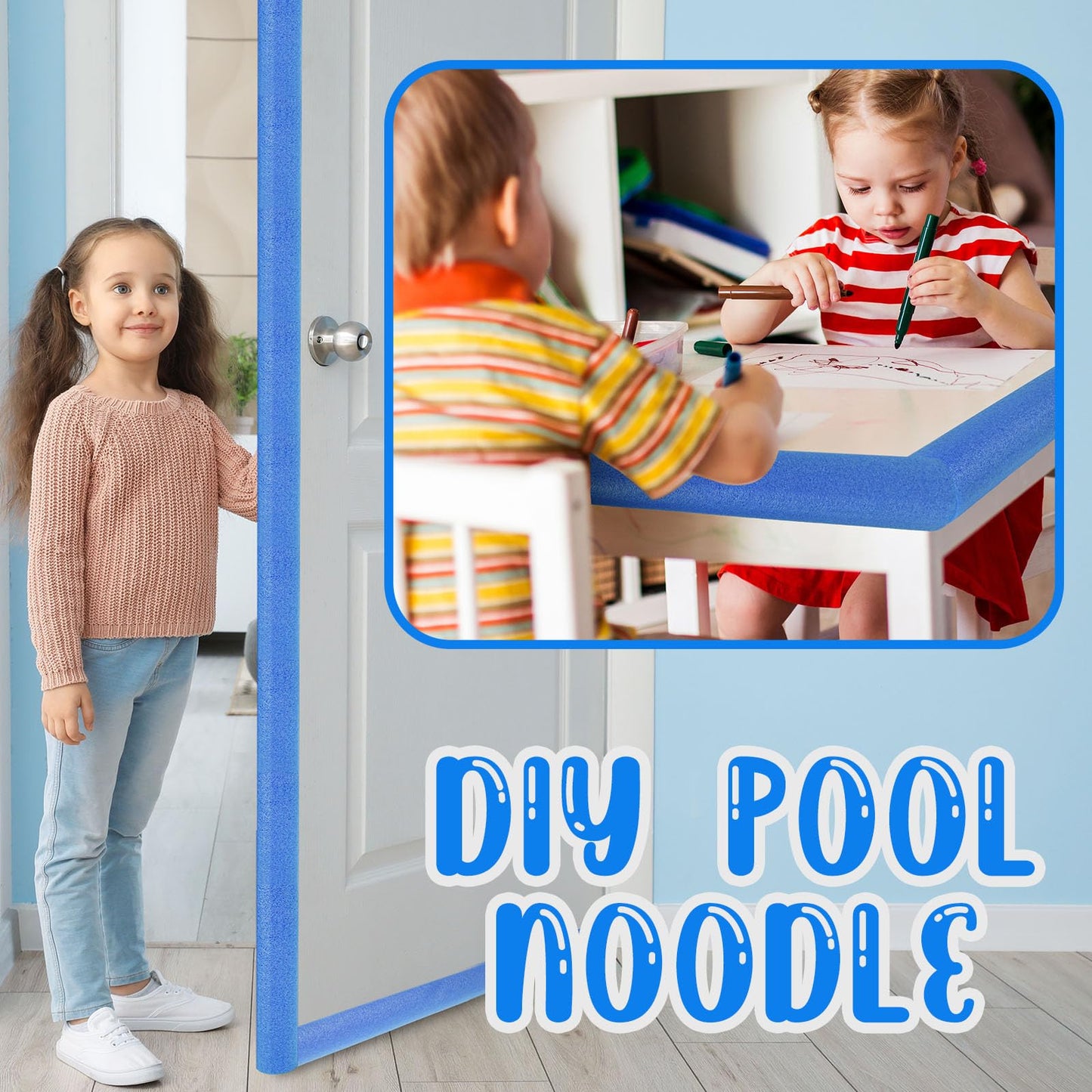 Hanaive 6 Pack Pool Noodles – 52in Blue Hollow Foam Floats for Pool & Crafts