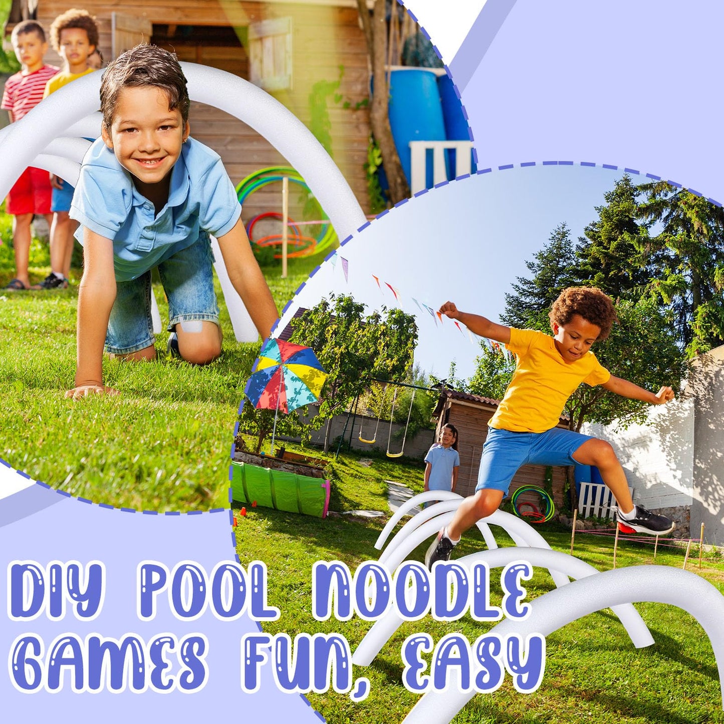 Hanaive 6 Pack Pool Noodles – 52-Inch White Hollow Foam Floats for Pool, Crafts, and More