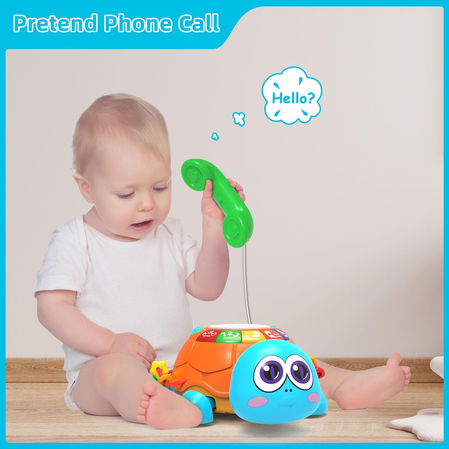 Hanayo Musical Turtle Toy for 6-18 Months – Crawling, Learning & Sleep Lights | Baby Gift
