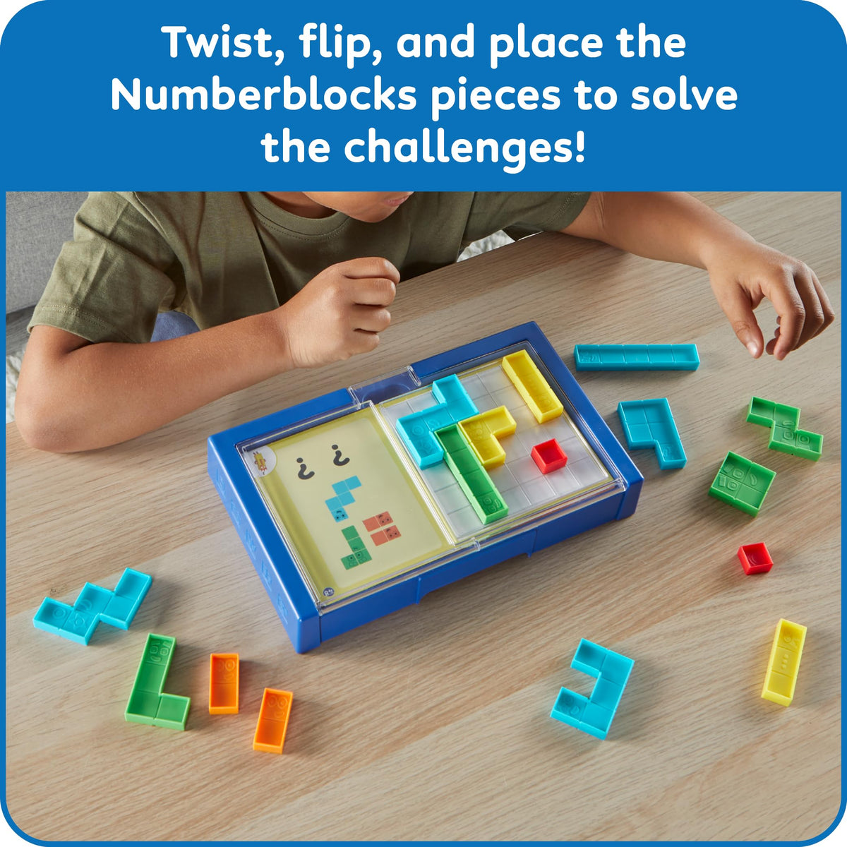 hand2mind Numberblocks Puzzle Solver – Math Puzzles & Brain Teasers for Kids 3–5