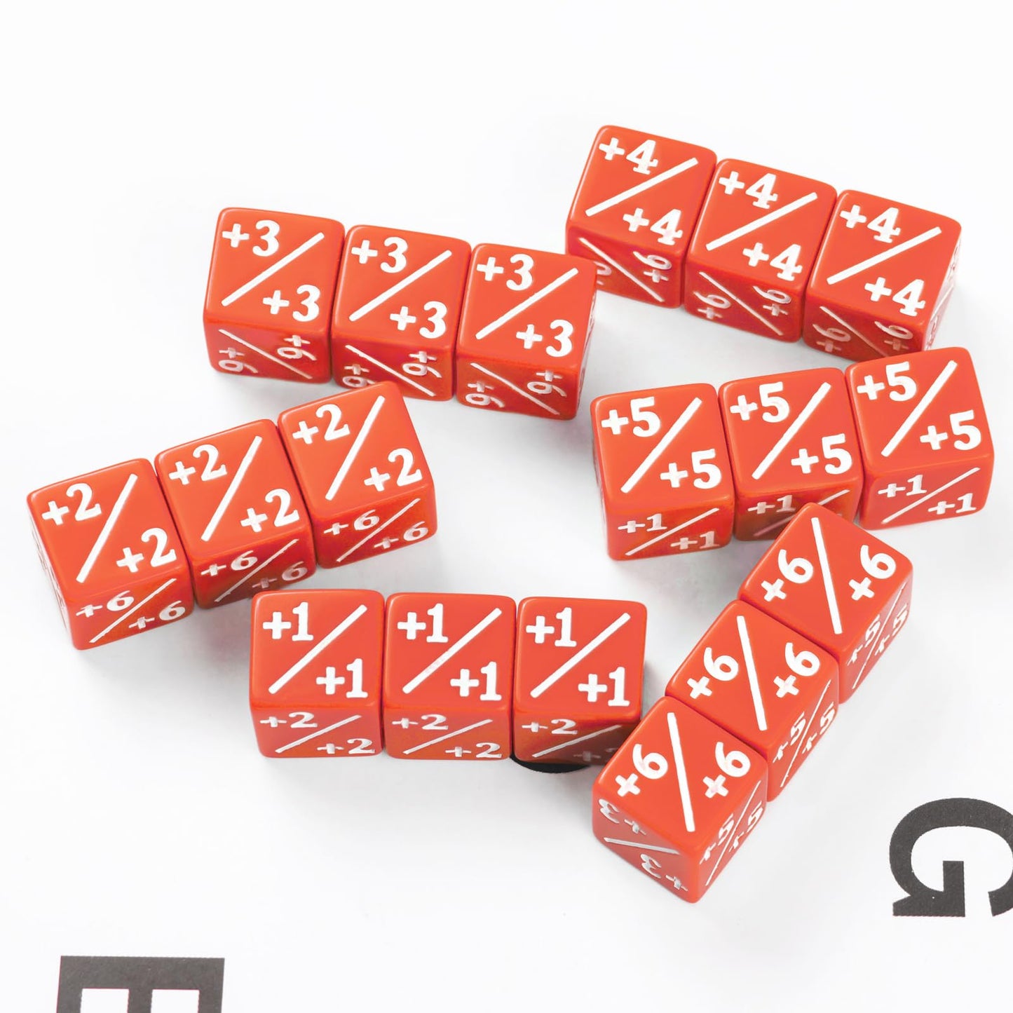 Handan 36-Piece MTG Counter Dice (+1 to +6) with Portable Box – Orange D6 Set
