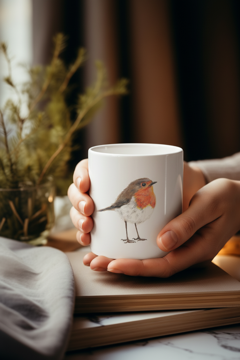 Robin Bird Mug – Ceramic Wildlife Coffee Cup