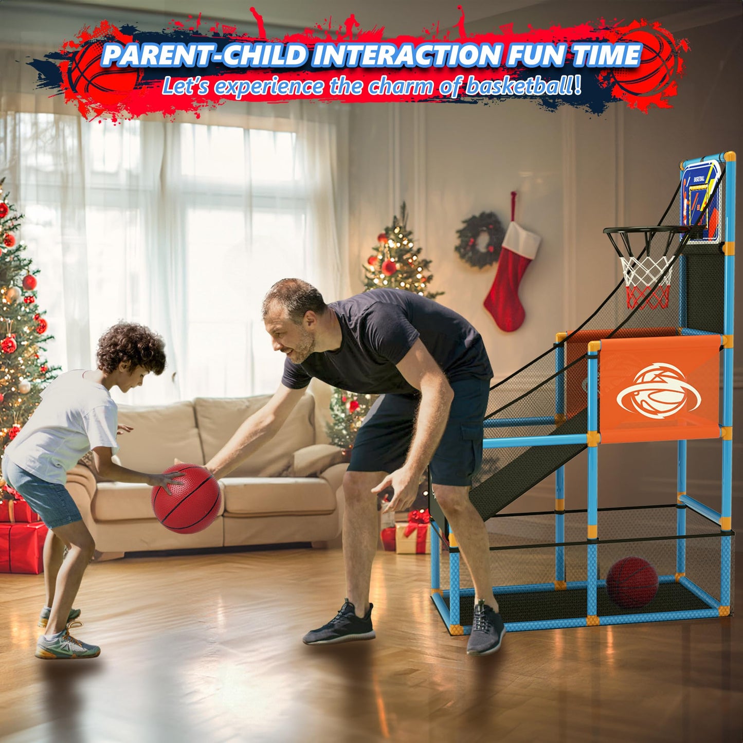 Handwell Arcade Basketball Game Set with LED Scoreboard – Indoor/Outdoor Toy for Kids 3–12