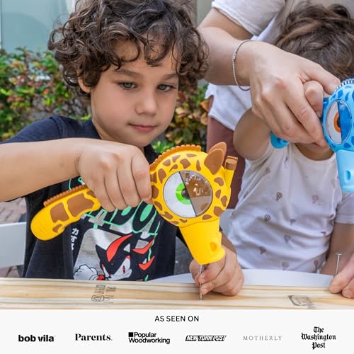 Handy Famm Real Metal Yellow Giraffe Hammer for Kids – Safe Mouth Sleeve & Nail Remover