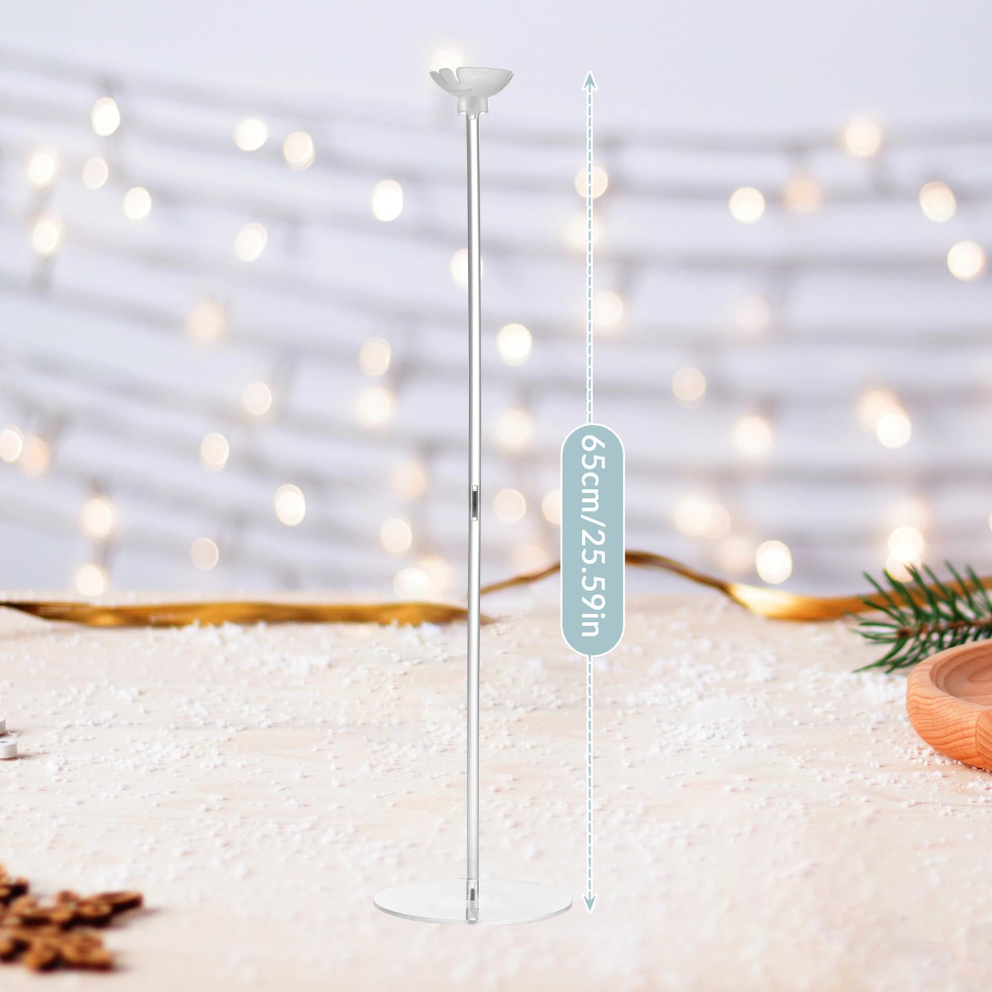 Hanna Roberts Clear Acrylic Balloon Stands | 25.6'' Centerpiece Kit (10-Pack)