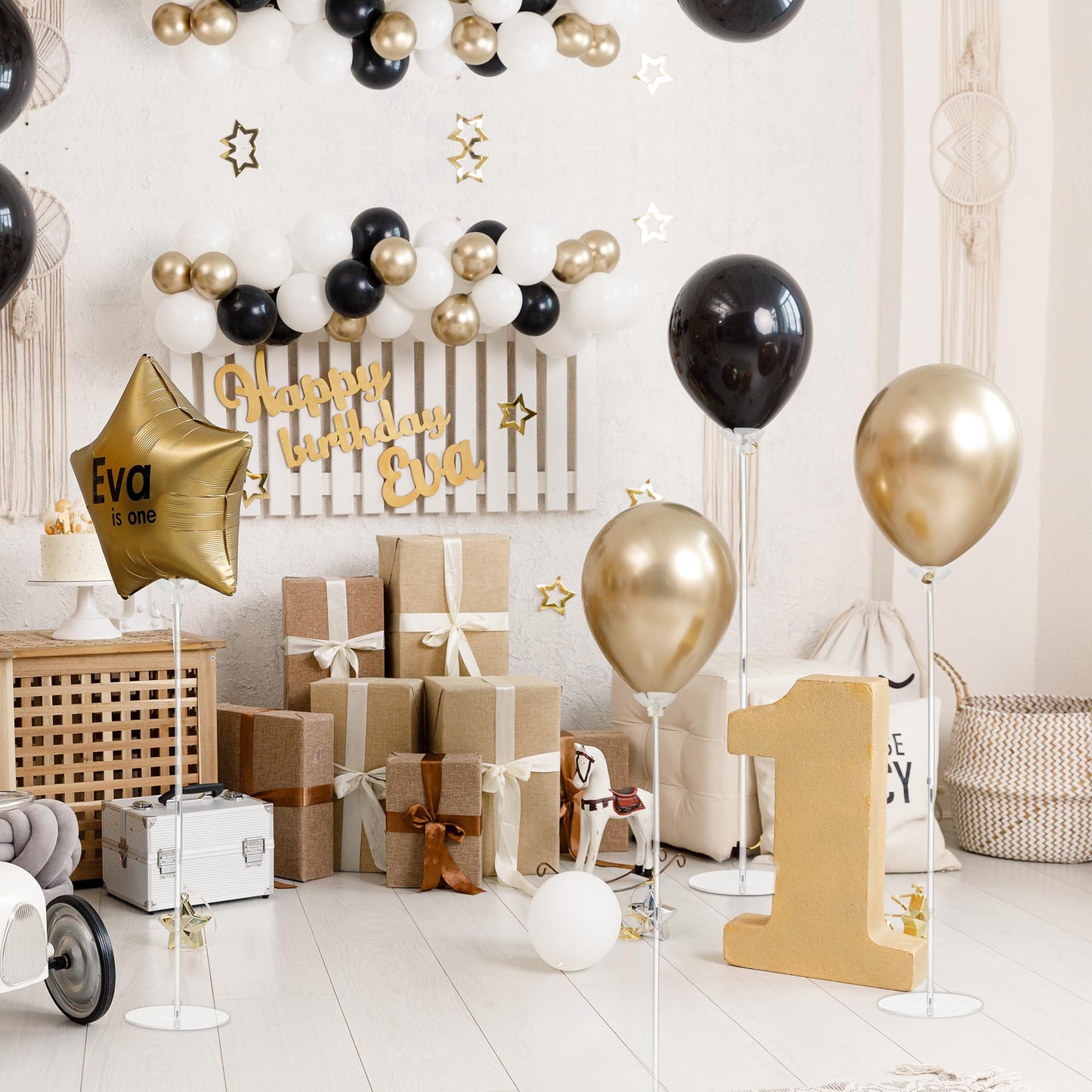 Hanna Roberts Clear Acrylic Balloon Stands | 25.6'' Centerpiece Kit (10-Pack)