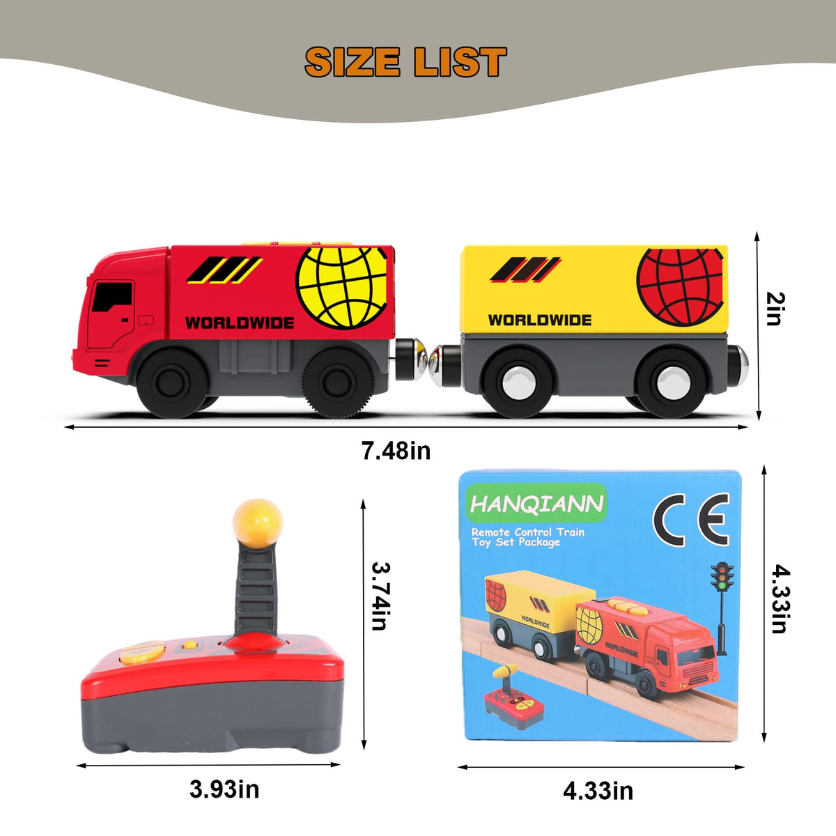 HANQIANN Electric Remote Control Train Toy – Battery-Operated Locomotive Compatible with Thomas, Brio, Chuggington