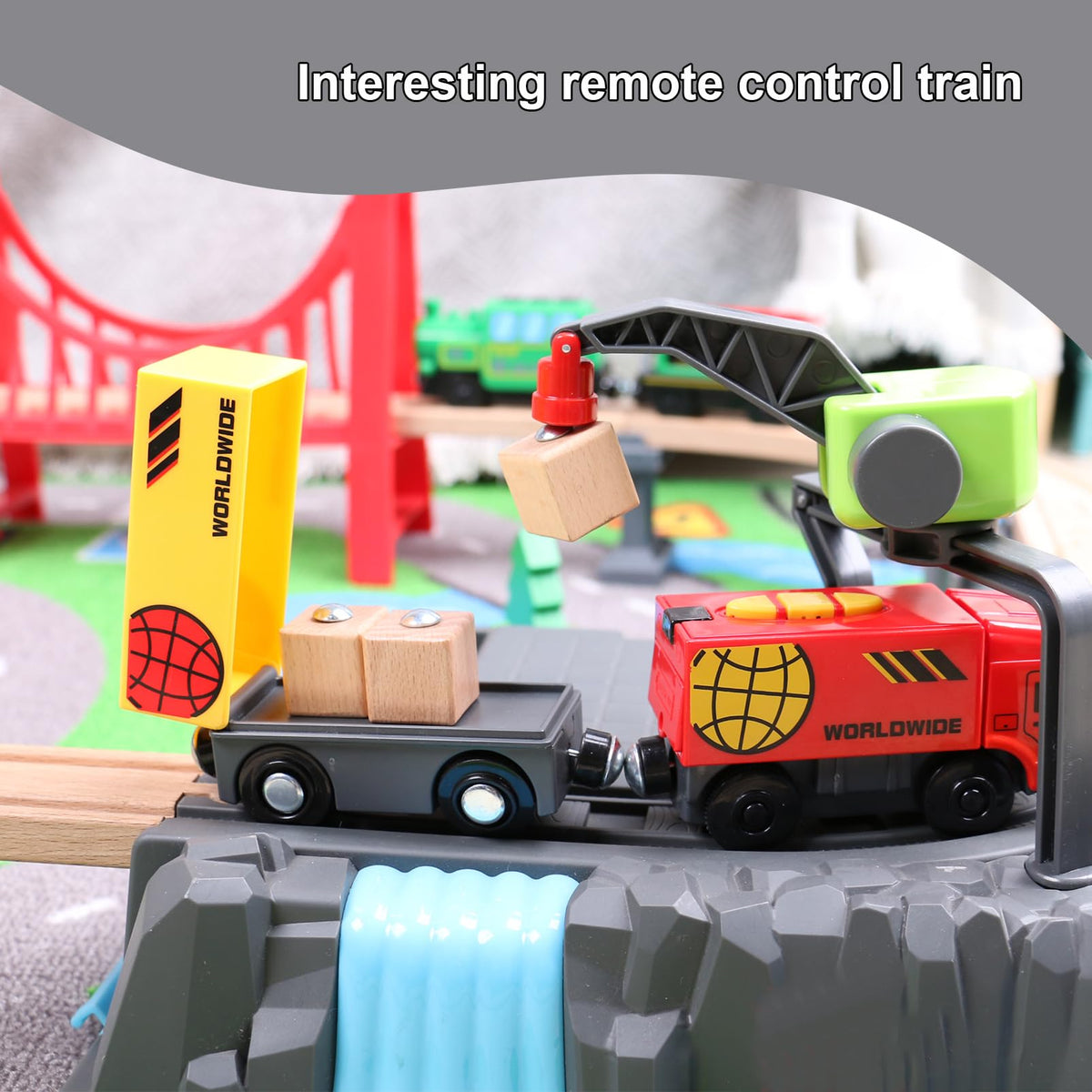 HANQIANN Electric Remote Control Train Toy – Battery-Operated Locomotive Compatible with Thomas, Brio, Chuggington