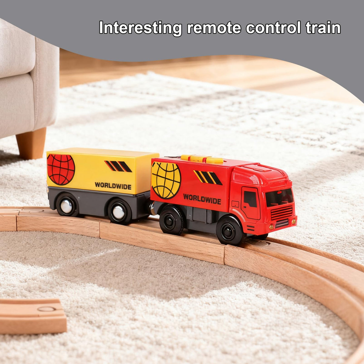 HANQIANN Electric Remote Control Train Toy – Battery-Operated Locomotive Compatible with Thomas, Brio, Chuggington
