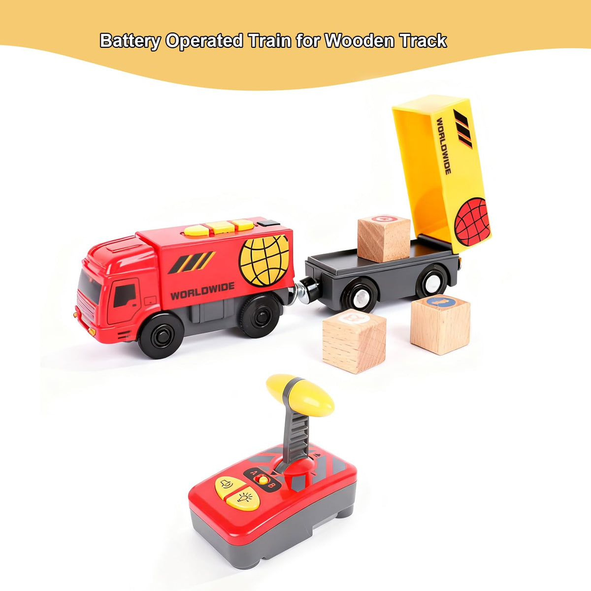 HANQIANN Electric Remote Control Train Toy – Battery-Operated Locomotive Compatible with Thomas, Brio, Chuggington