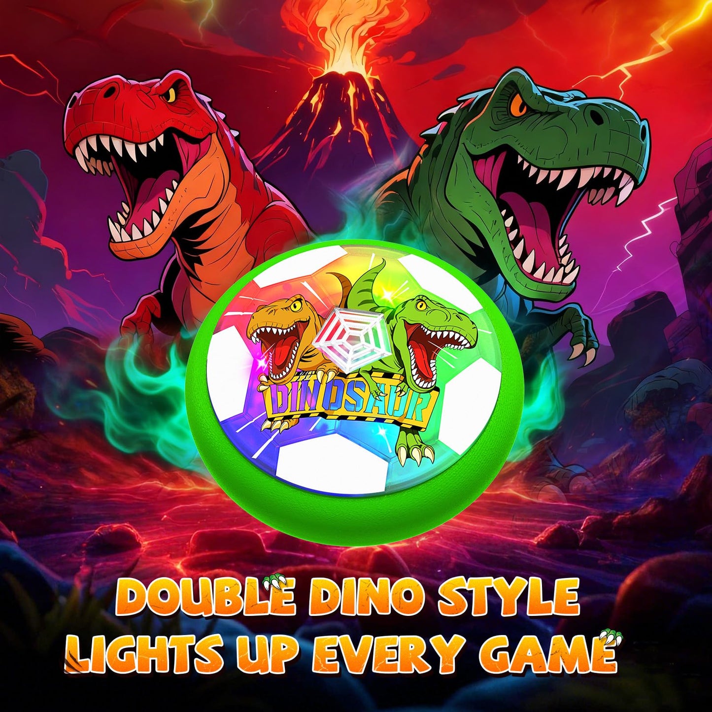 Hanroni Glowing Hover Soccer Ball for Boys - Dinosaur Theme