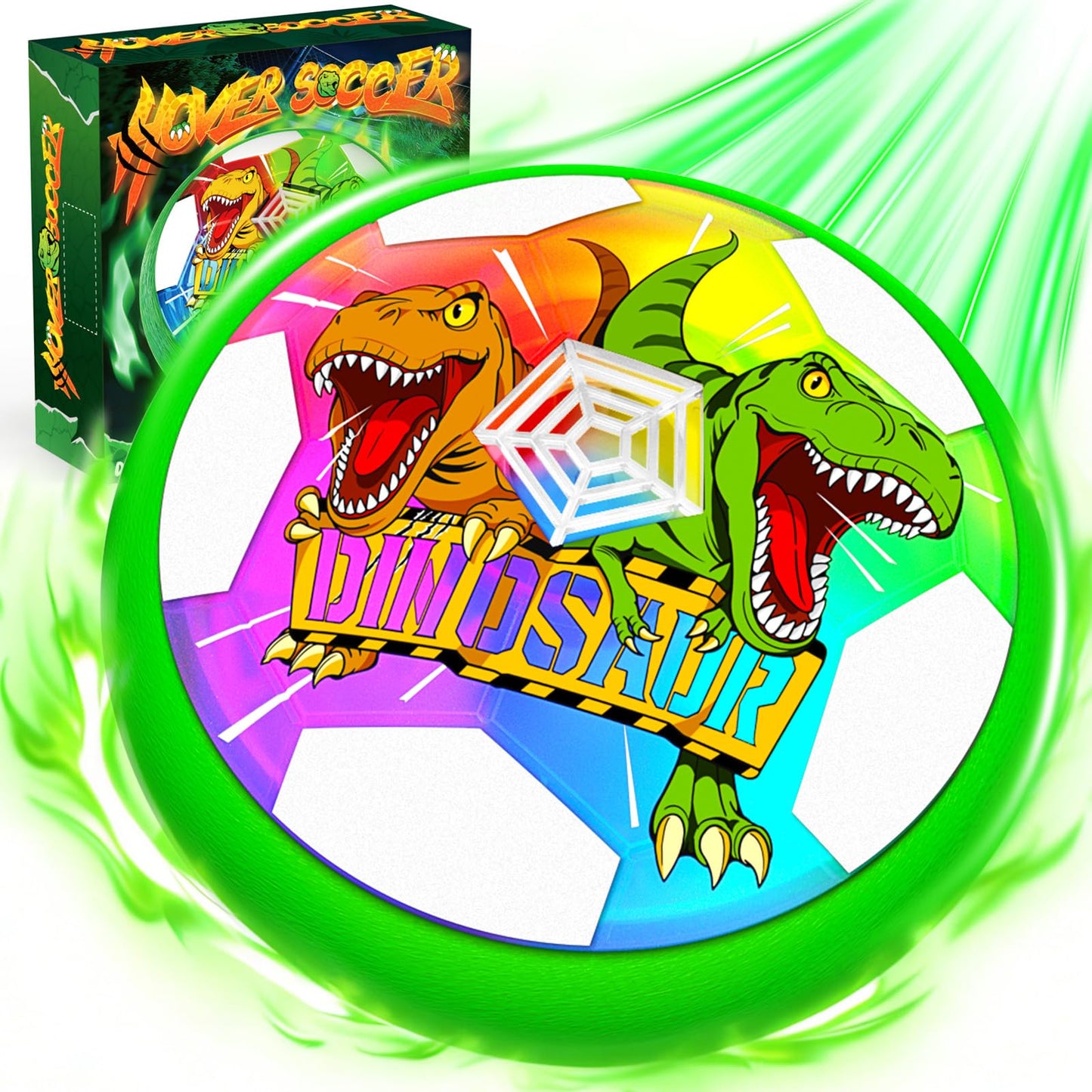 Hanroni Glowing Hover Soccer Ball for Boys - Dinosaur Theme