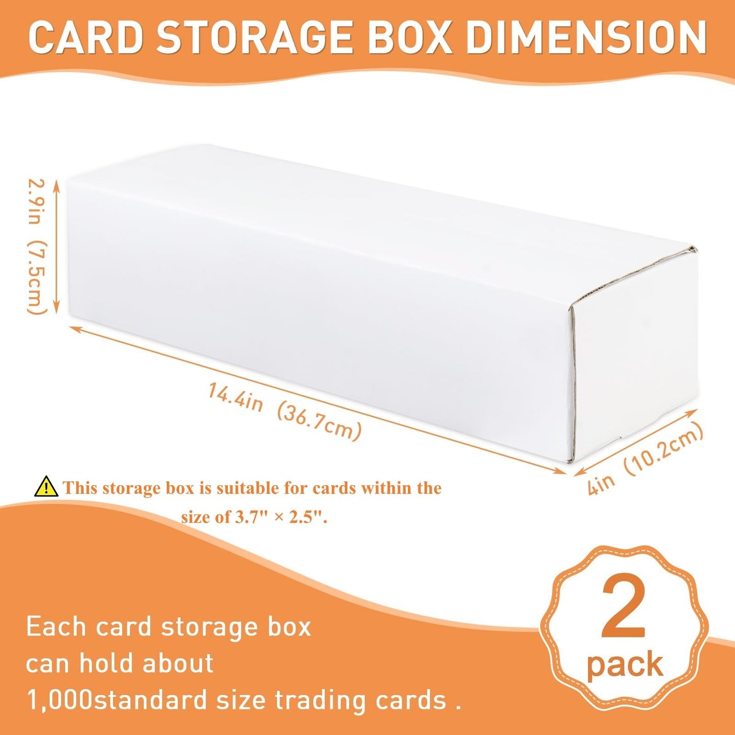 HANWRAPS Card Storage Box 2-Pack – 1000 Card Capacity per Box, 14.4 Inch Long