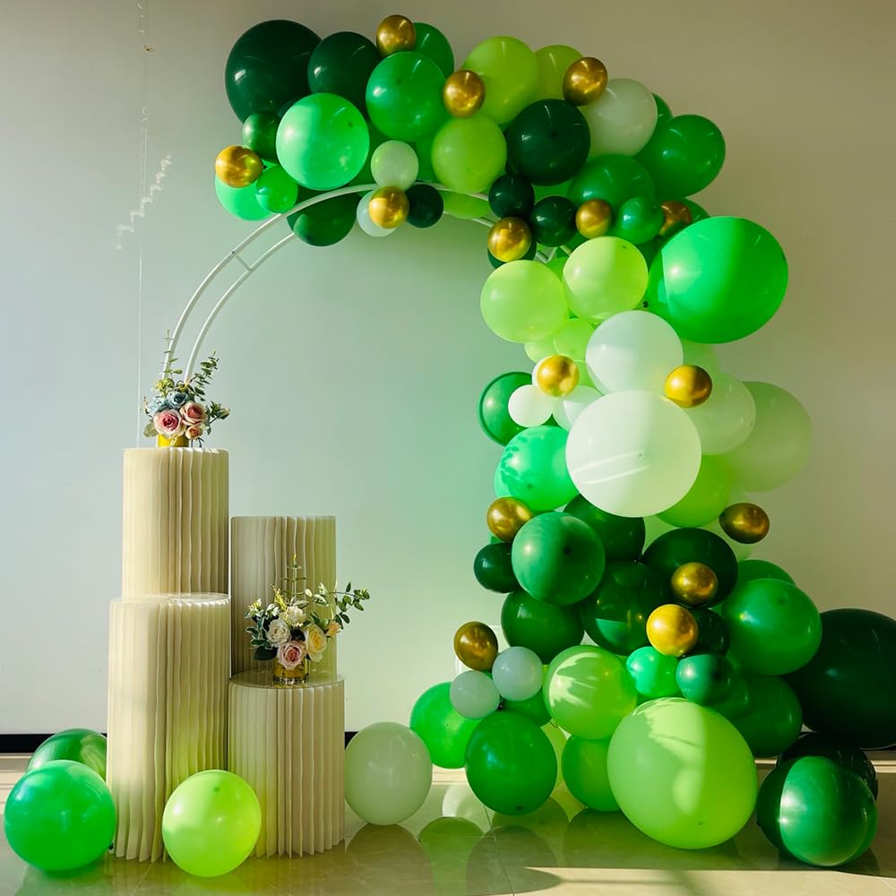 Haolongfa Green Balloon Arch Kit – 131-Piece Green & Gold Garland for Christmas, Baby Showers, and Birthdays