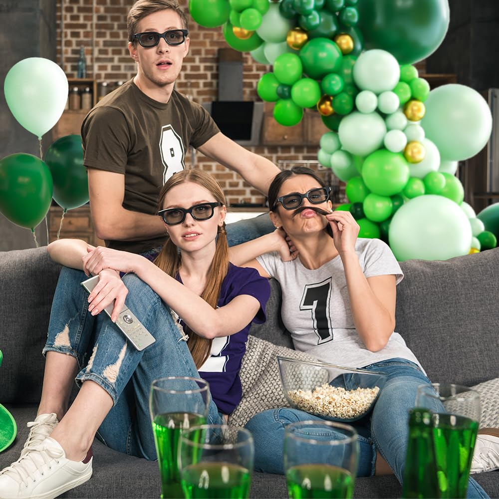 Haolongfa Green Balloon Arch Kit – 131-Piece Green & Gold Garland for Christmas, Baby Showers, and Birthdays