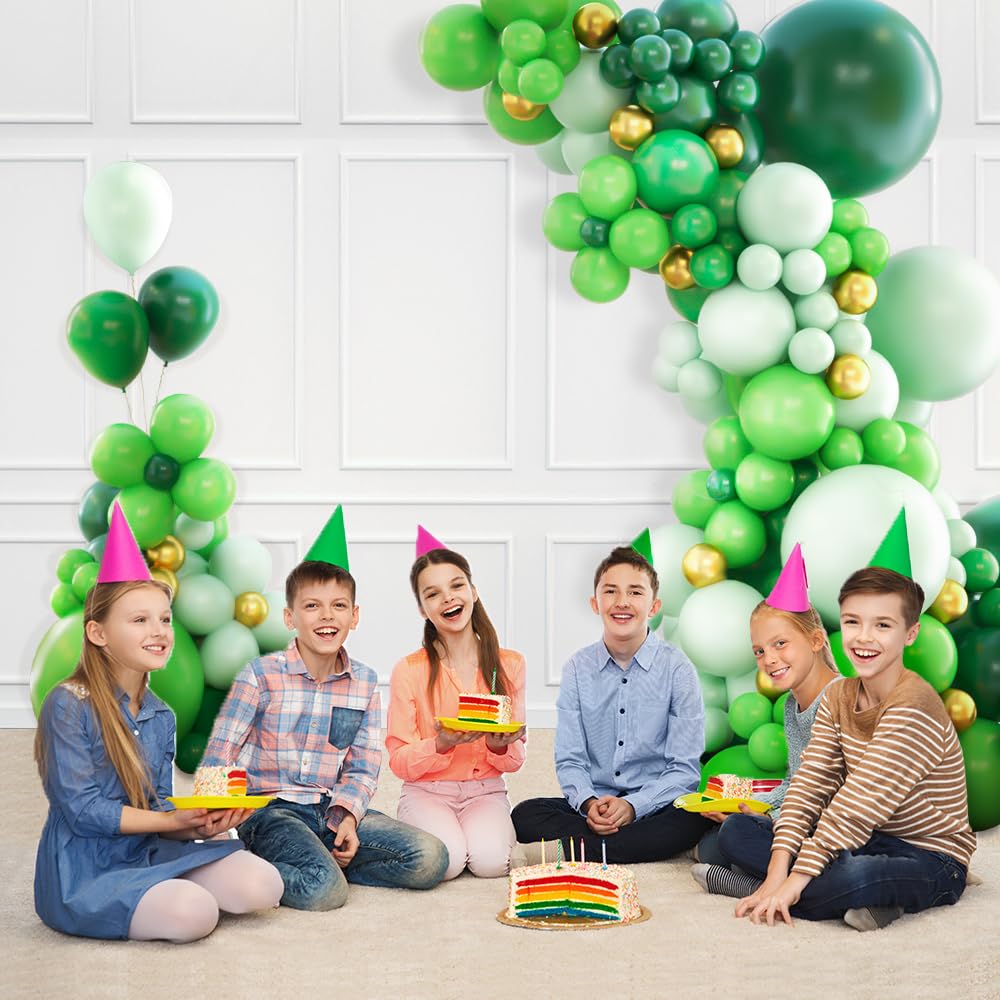 Haolongfa Green Balloon Arch Kit – 131-Piece Green & Gold Garland for Christmas, Baby Showers, and Birthdays
