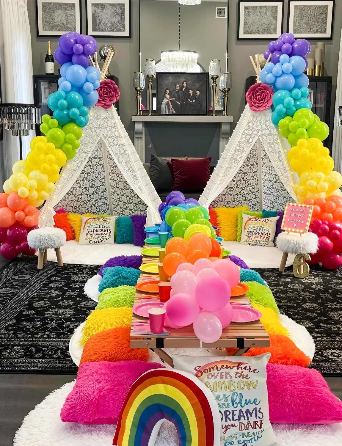Haolongfa Rainbow Balloon Arch Kit – 130 Pcs for Party Decor