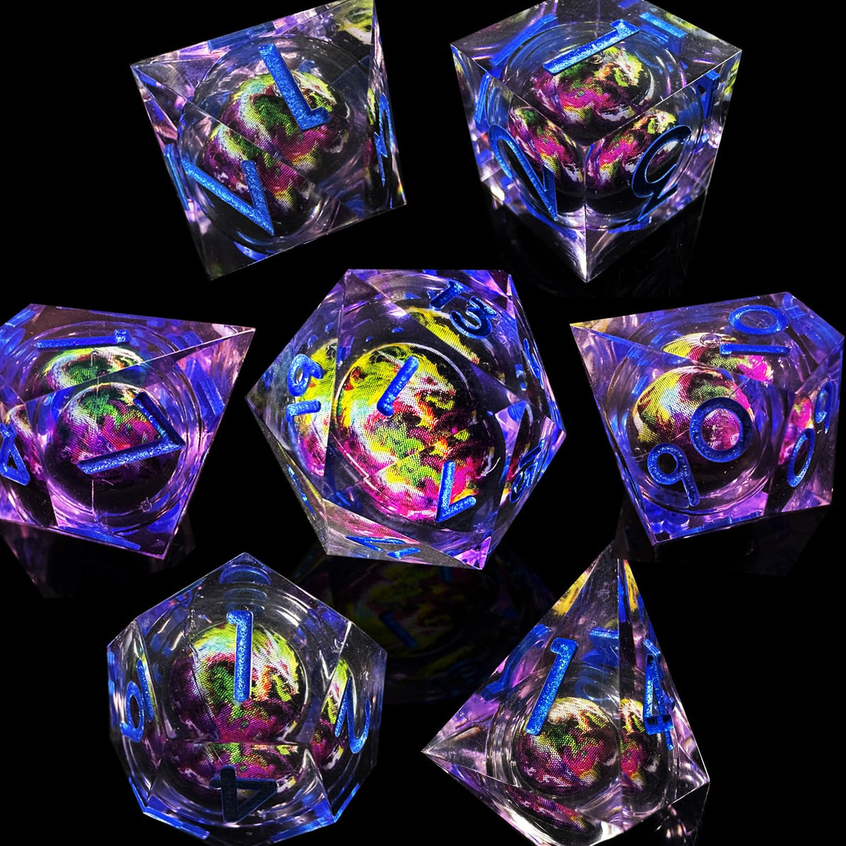 HAOMEJA Dragon Resin D&D Dice Set – 7 Sharp-Edged Dice Gift