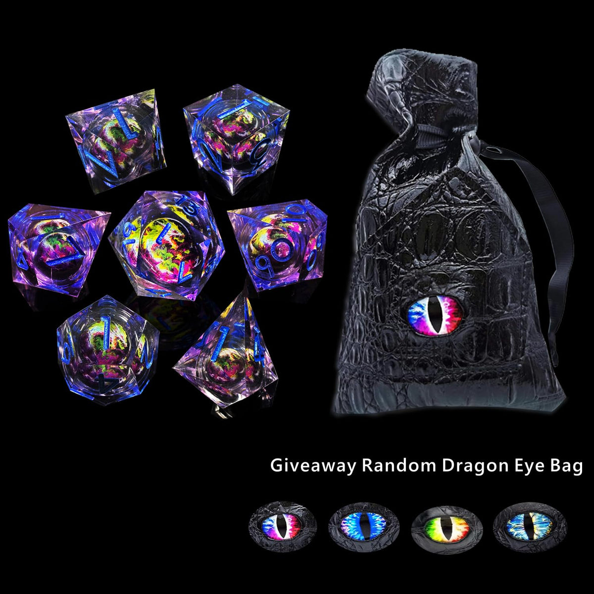 HAOMEJA Dragon Resin D&D Dice Set – 7 Sharp-Edged Dice Gift