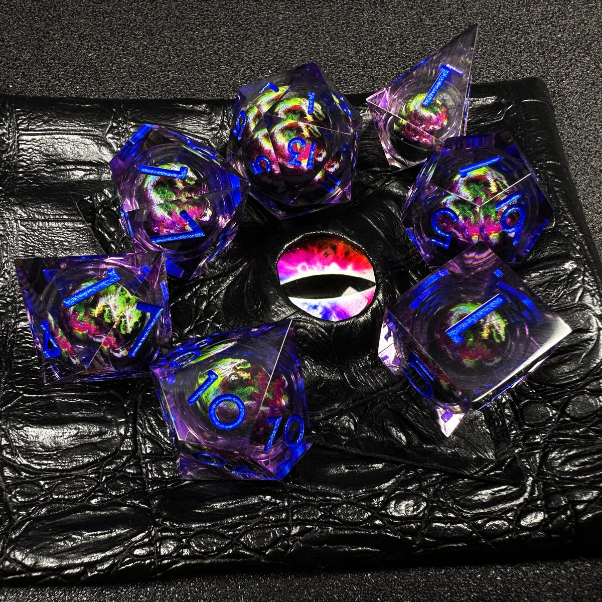 HAOMEJA Dragon Resin D&D Dice Set – 7 Sharp-Edged Dice Gift