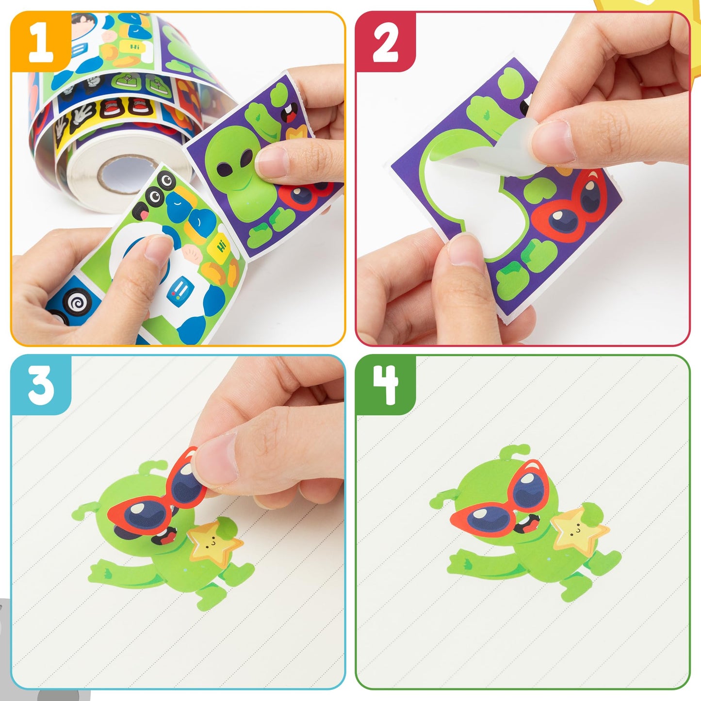 Haooryx Outer Space DIY Stickers – 300 Pcs Repositionable Vinyl for Laptops, Water Bottles & Journals
