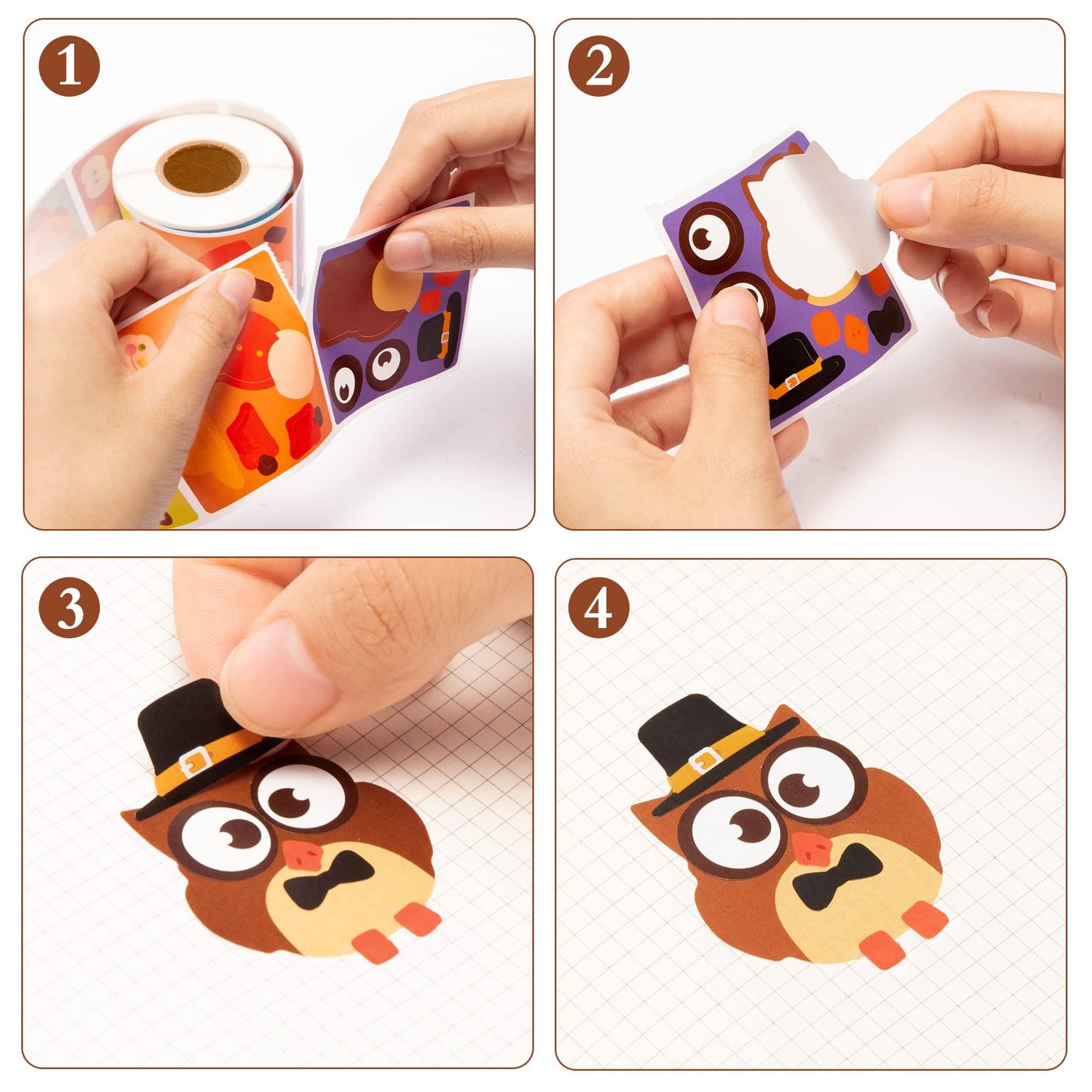 Haooryx Thanksgiving DIY Sticker Rolls – 300 Pcs for Water Bottles & Decor