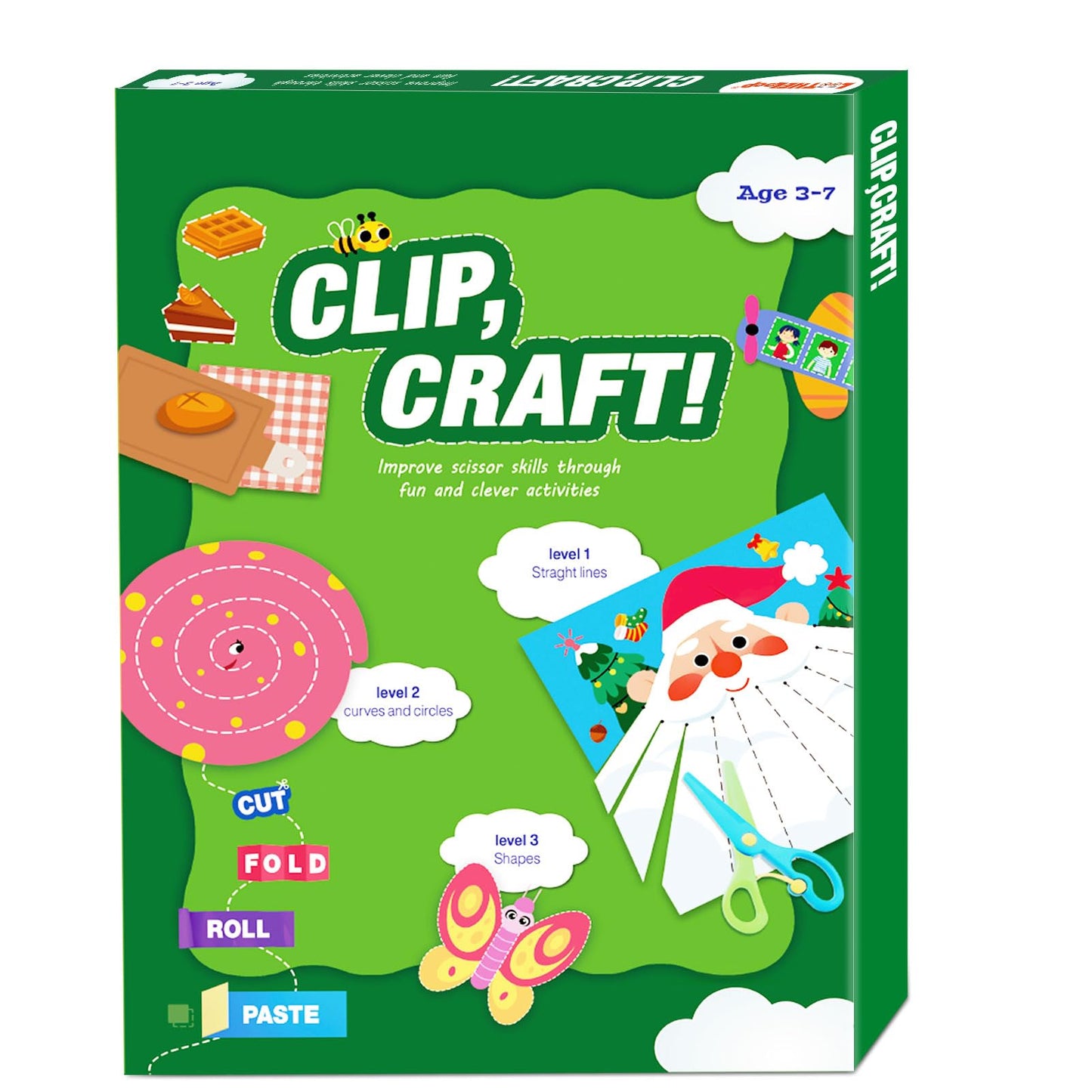HAOWWLAI Toddler Scissor Skills Activity Book – 22 Crafts, 2 Safety Scissors, Fine Motor Fun for 3-6