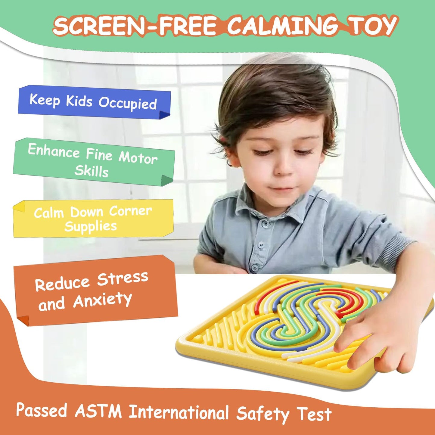 HAPATOYS Sensory Activity Board – Double-Sided Fidget Toys for Kids & Toddlers (2-Pack)
