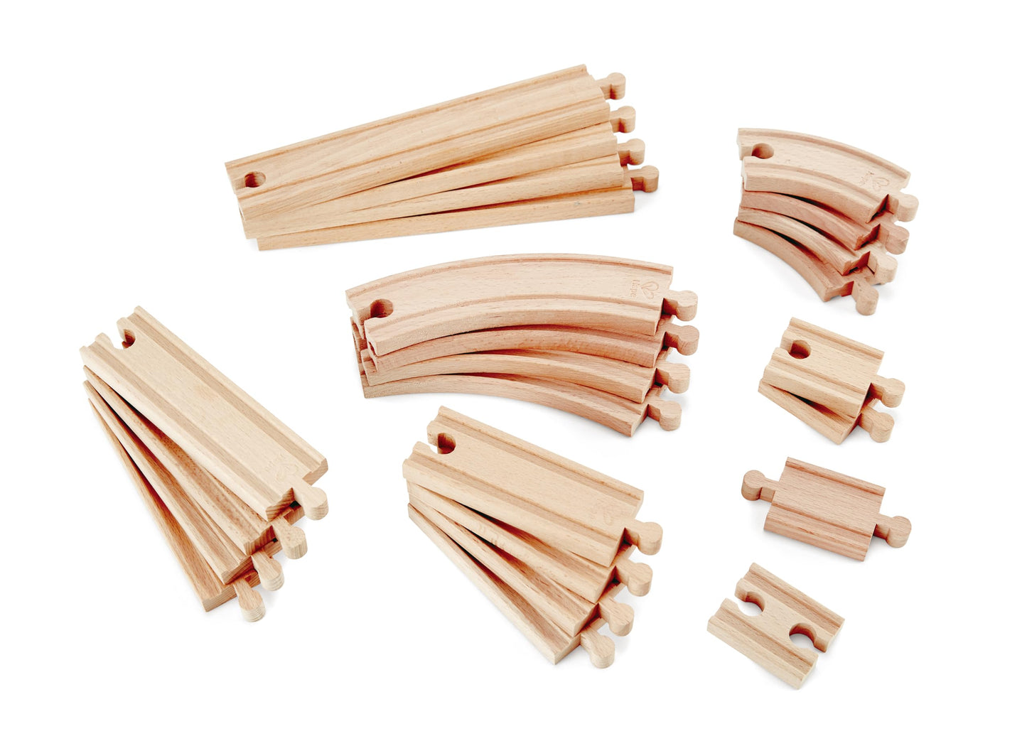 Hape 24 Pcs Wooden Railway Expansion Rail Pack – Compatible with Other Wooden Tracks