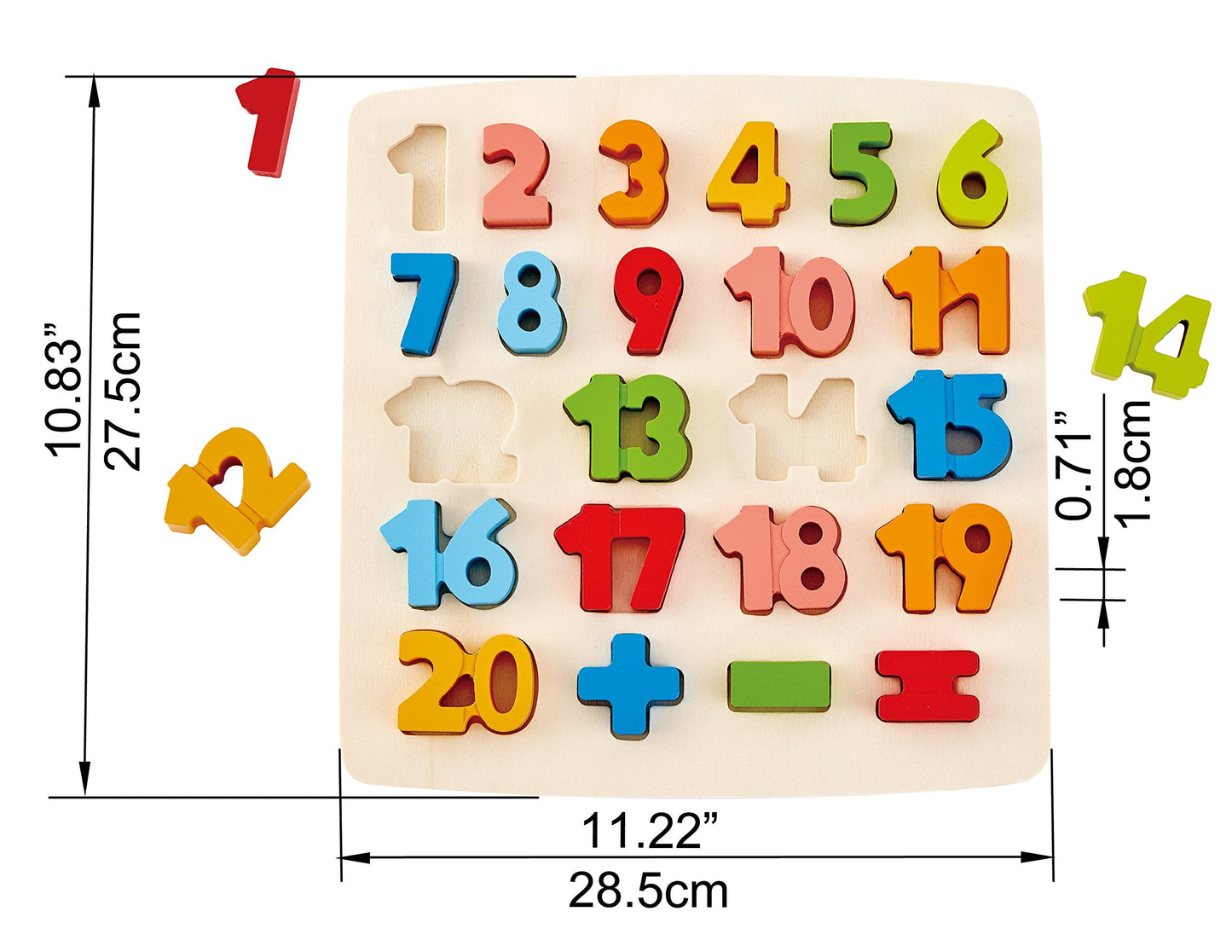Hape Chunky Number and Counting Puzzle | Wooden Early Learning Toy for 3+