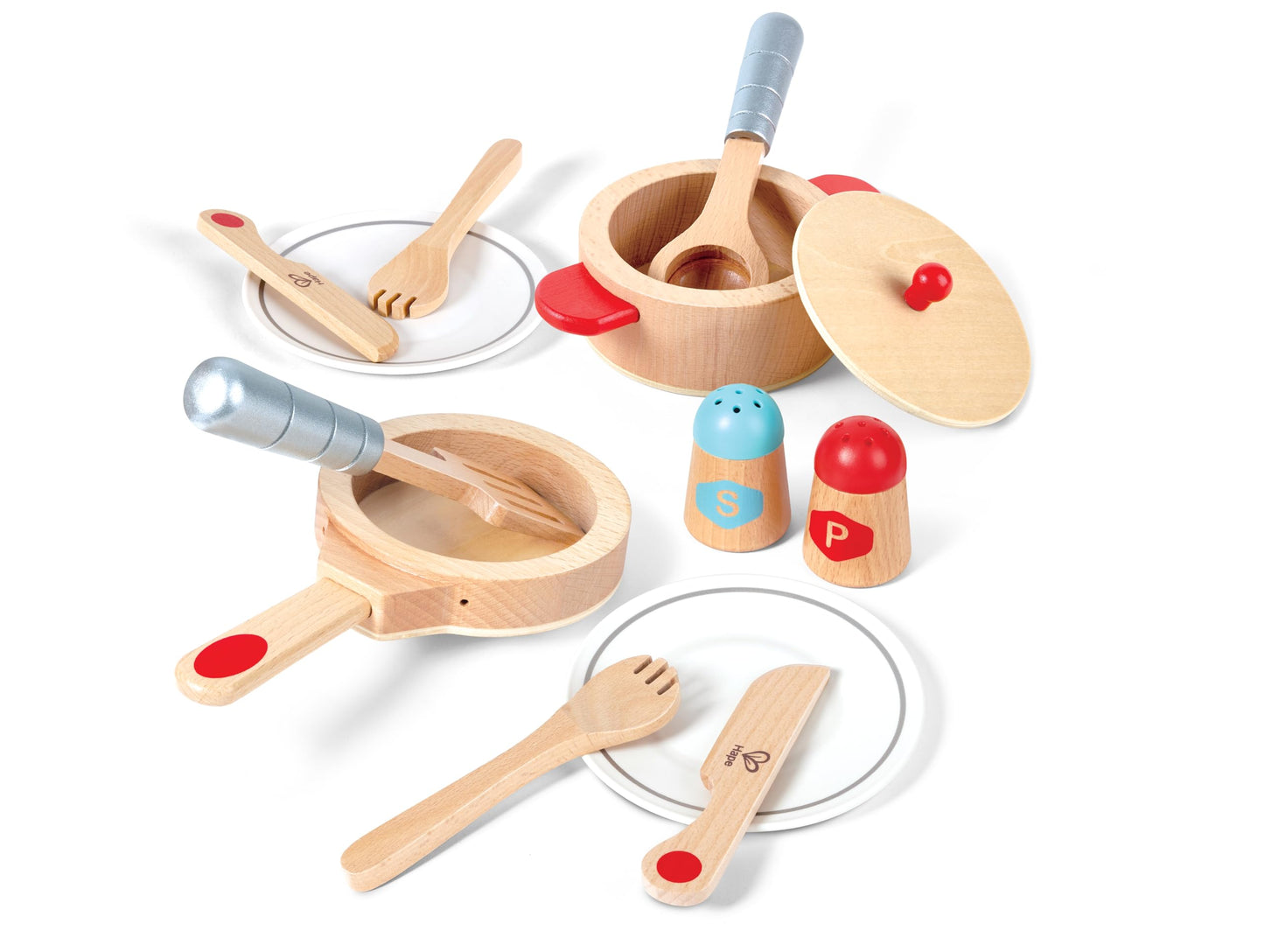 Hape Cook & Serve Set – 13-Piece Wooden Pretend Play Cooking Set