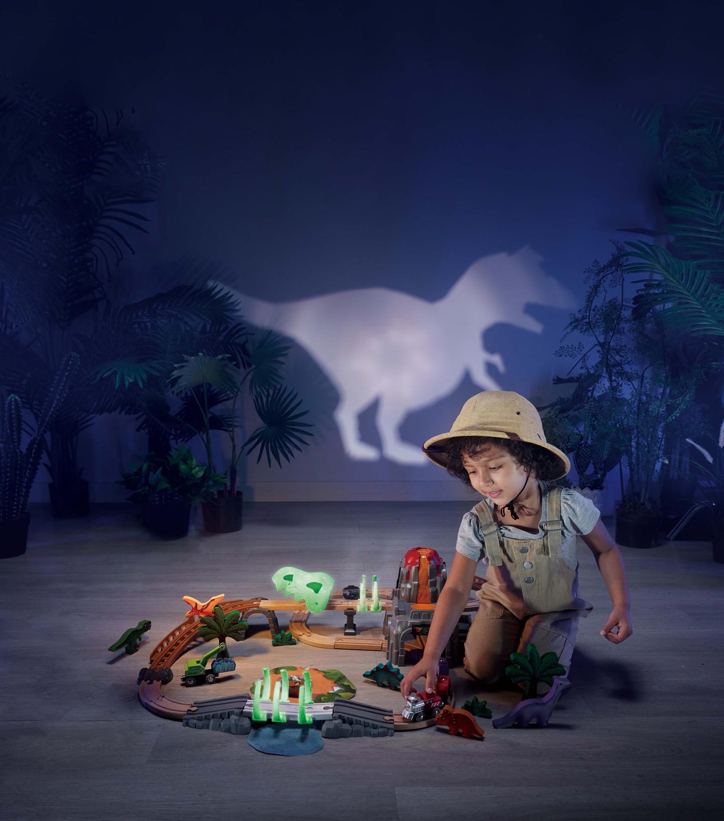 Hape Dinosaur Railway Adventure Set – Glow-in-the-Dark Dino Train Playset