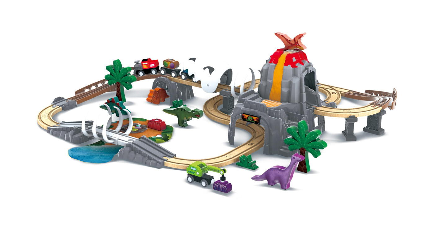 Hape Dinosaur Railway Adventure Set – Glow-in-the-Dark Dino Train Playset