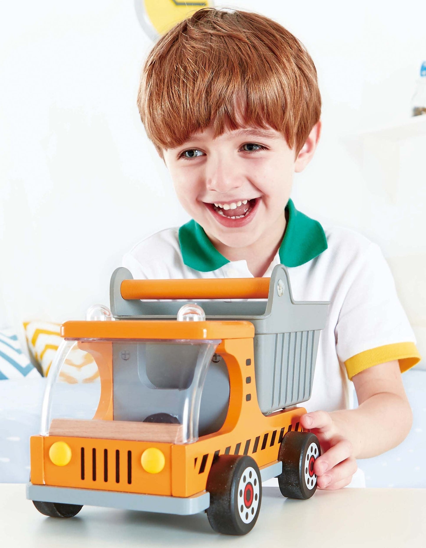 Hape Wooden Dump Truck for Toddlers – Pretend Play Construction Vehicle