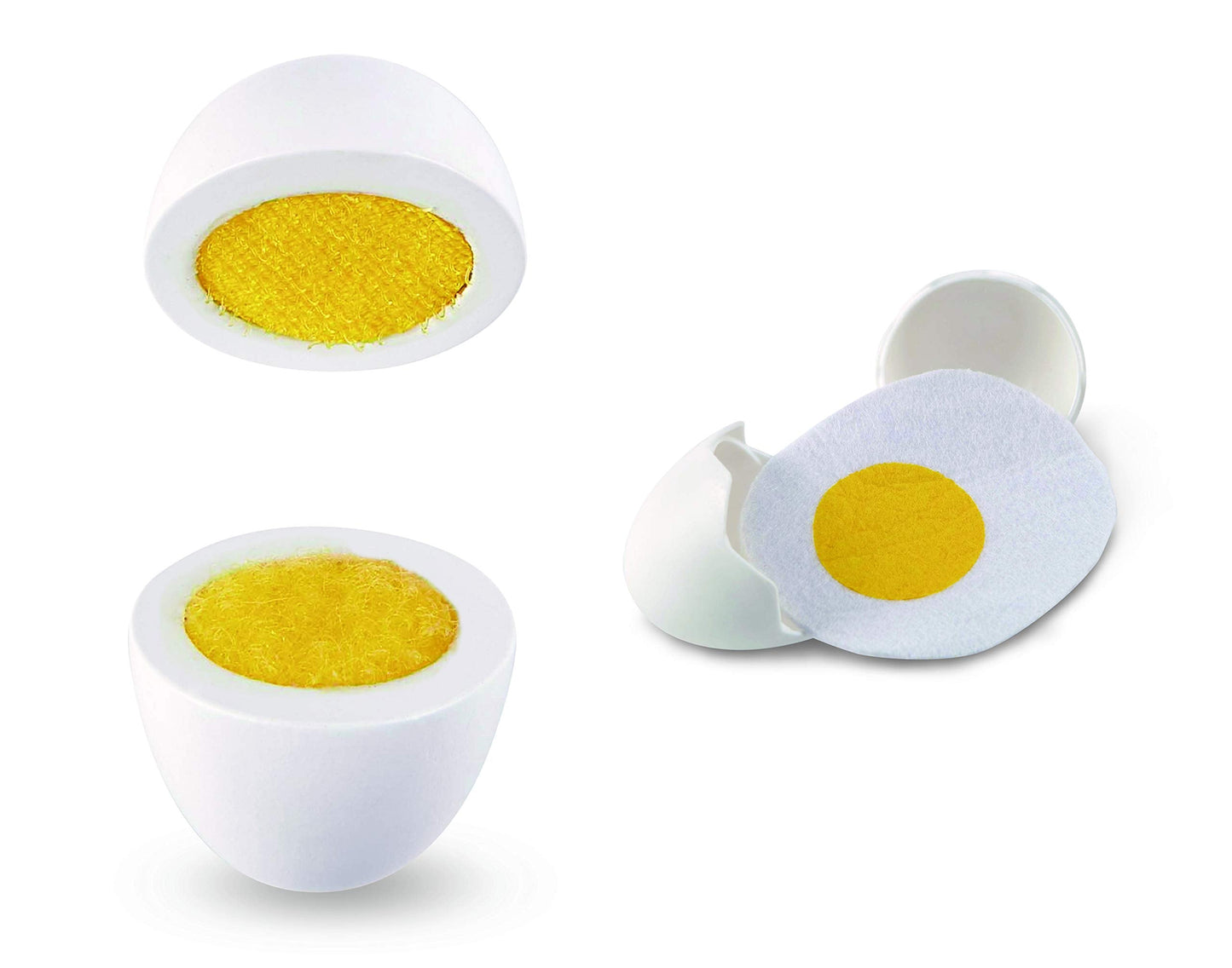 Hape Egg Carton – 3 Hard-Boiled Eggs with Easy-Peel Shell & 3 Fried Eggs | Wooden Educational Toy for 3+