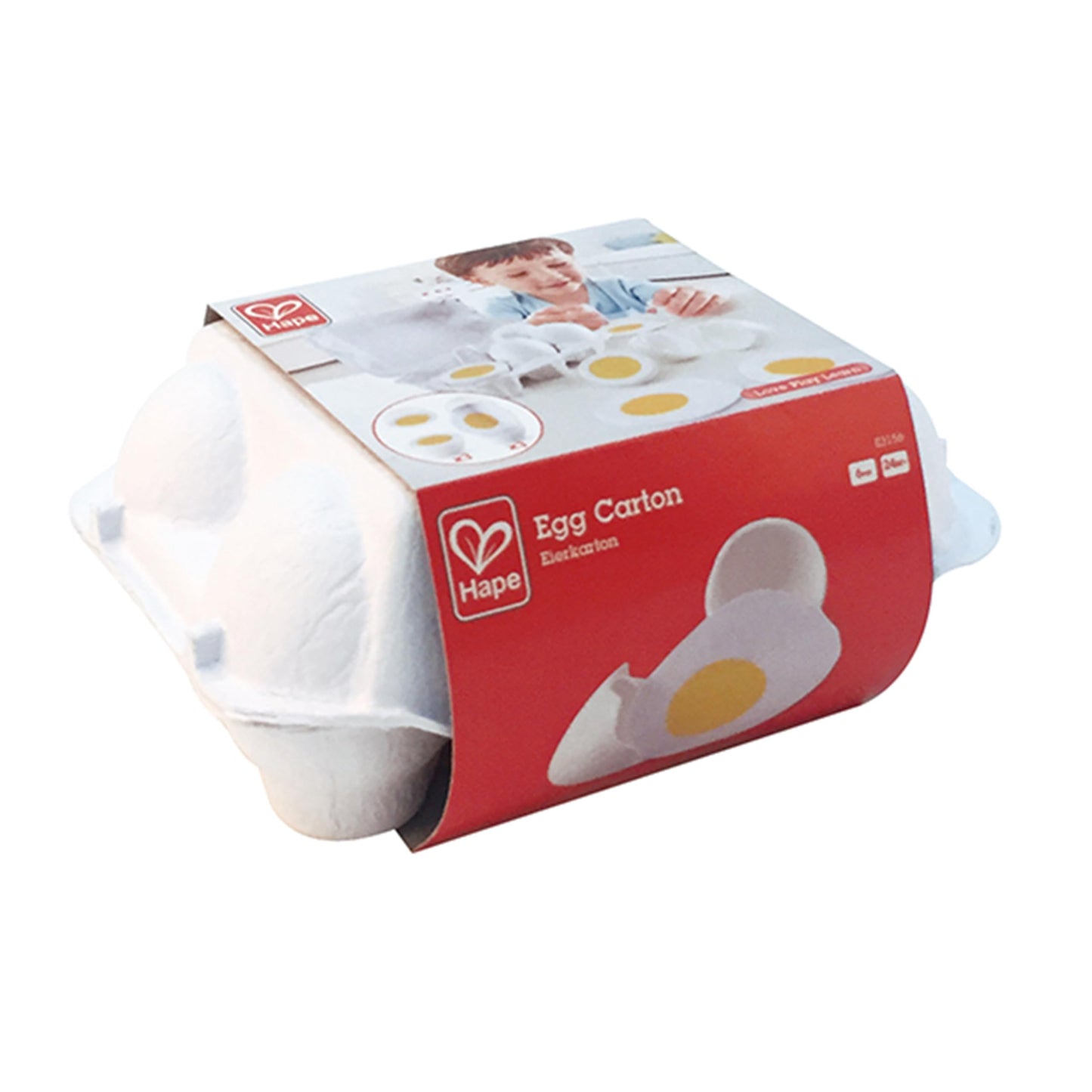 Hape Egg Carton – 3 Hard-Boiled Eggs with Easy-Peel Shell & 3 Fried Eggs | Wooden Educational Toy for 3+