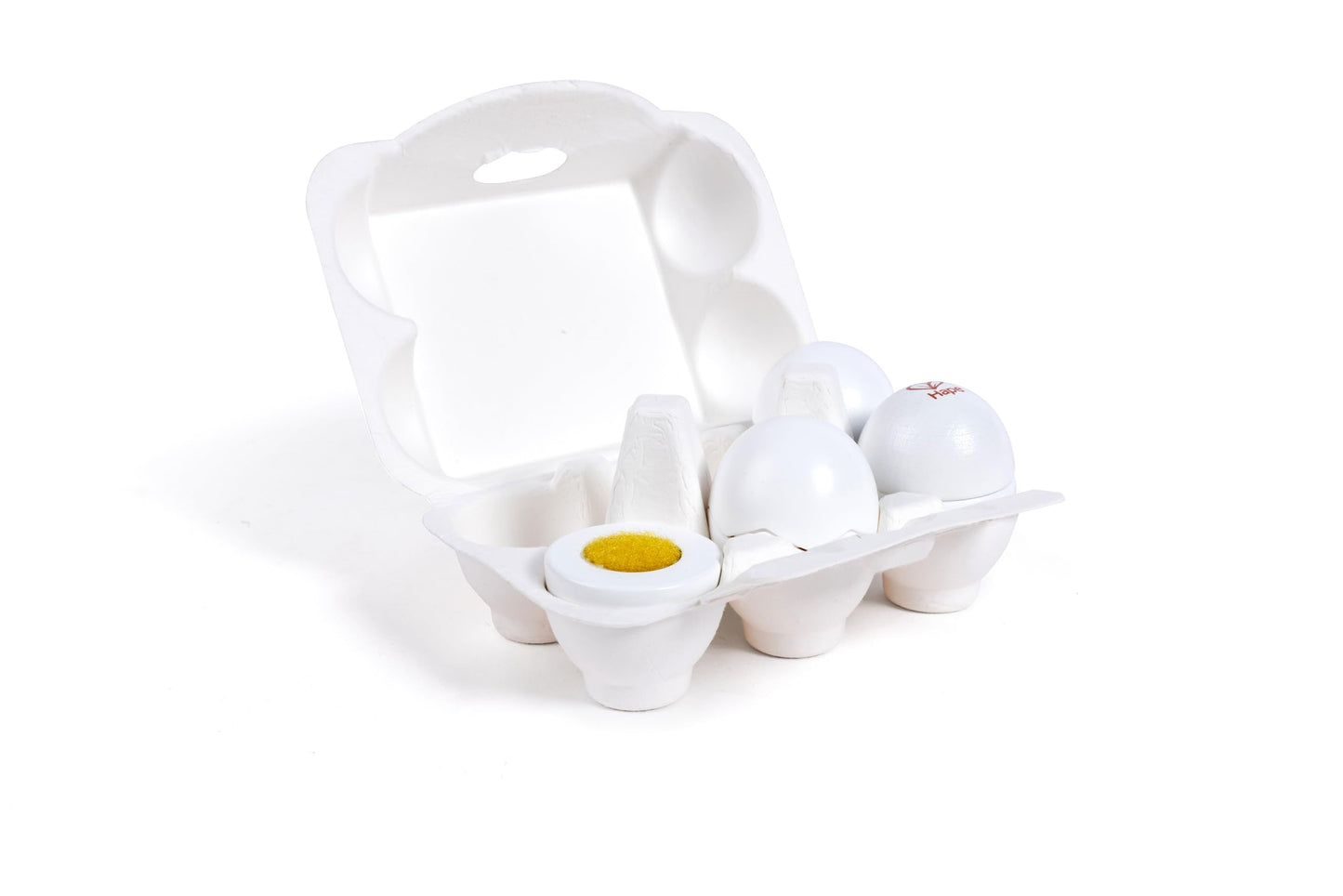 Hape Egg Carton – 3 Hard-Boiled Eggs with Easy-Peel Shell & 3 Fried Eggs | Wooden Educational Toy for 3+