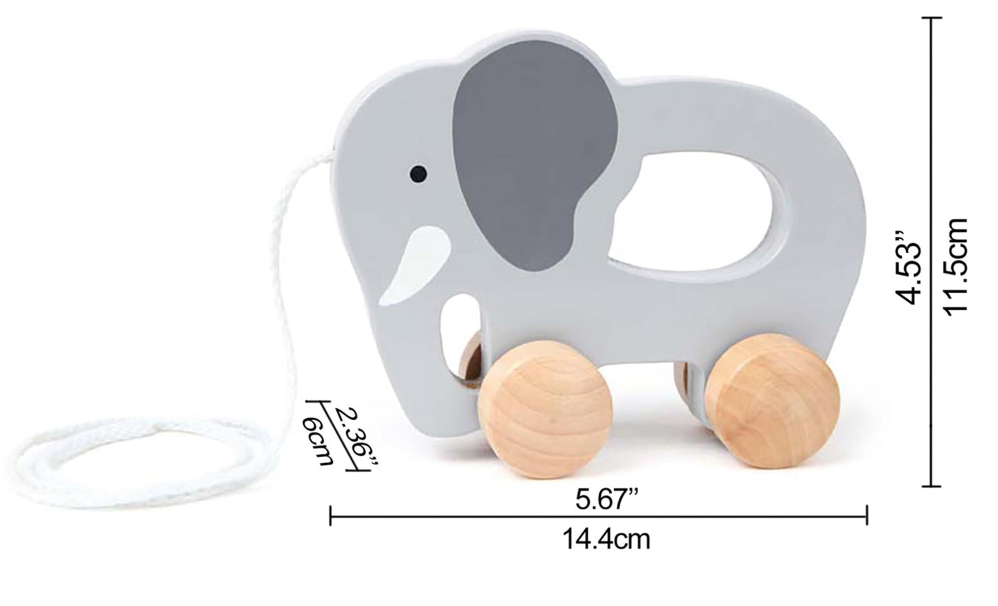 Hape Wooden Elephant Pull-Along Toy – Push & Pull Early Learning for Toddlers 1+