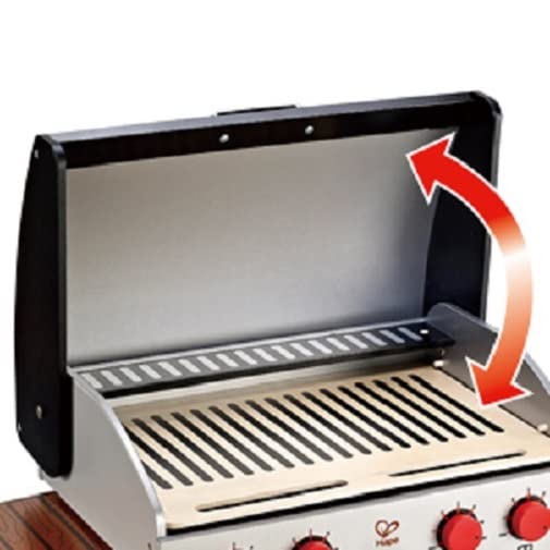 Hape Wooden Gourmet Grill and Shish Kabob Playset – Pretend Cooking for Kids